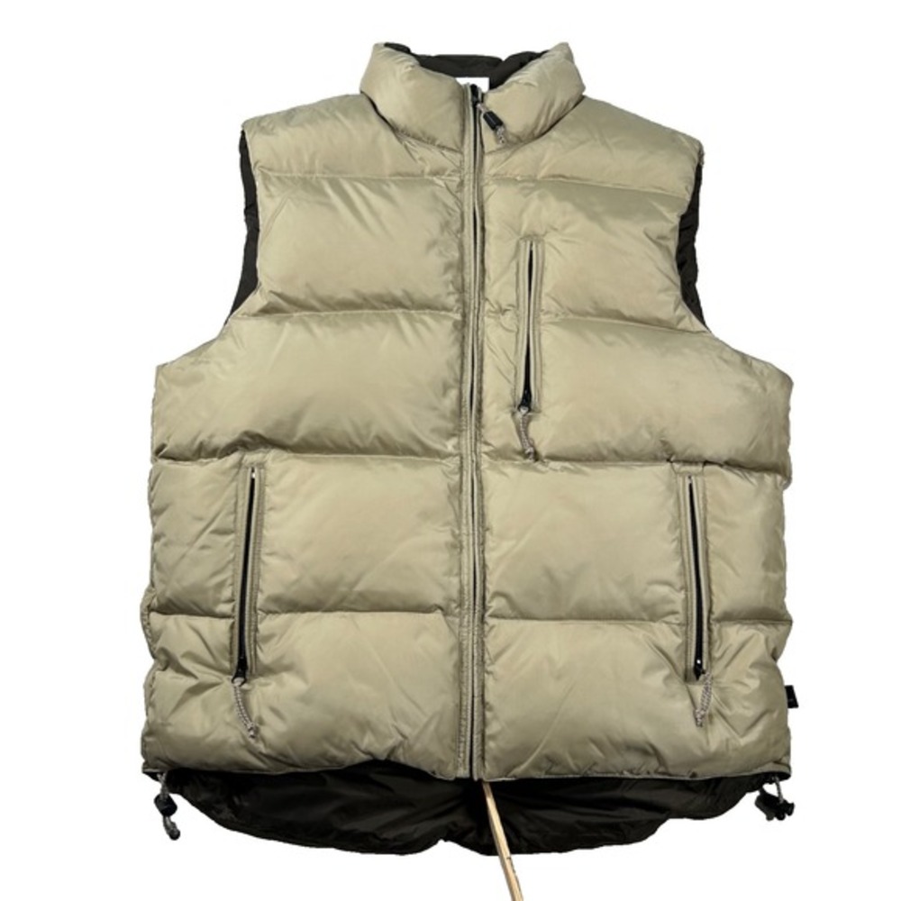 Ol Navy Vest Mens M Down Puffer Full Zip‎ Gilet Bubble Ski Layer Beige Tan